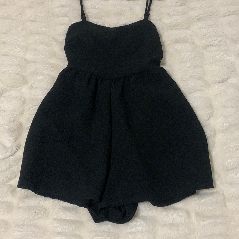 Black romper with open back